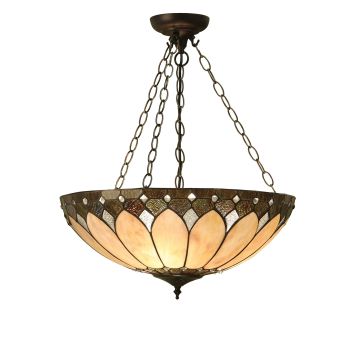 Brooklyn Large Inverted 3lt Pendant Fly Catcher Chain Hanging Tiffany Light 63976