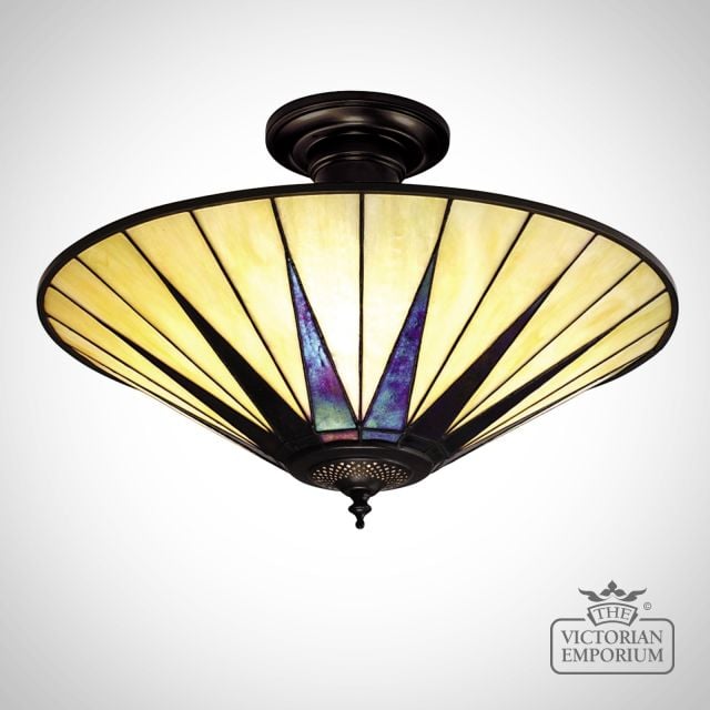 Dark Star Large 3lt Semi Flush Light Ceiling Tiffany Light 64043