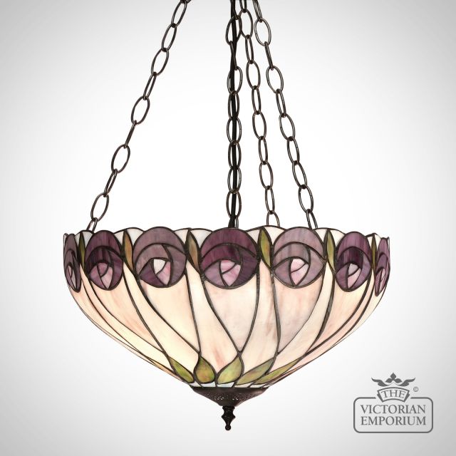 Hutchinson Medium Inverted 3lt Tiffany Style Pendant
