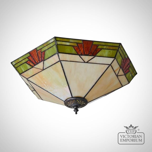 Nevada Large 2 Light Tiffany Style Flush Ceiling Light  64284 7
