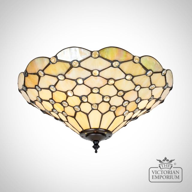 Pearl Medium 2lt Flush Mount Tiffany Style Light