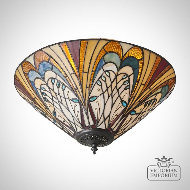 Hector Medium Tiffany 2lt Flush Ceiling Light