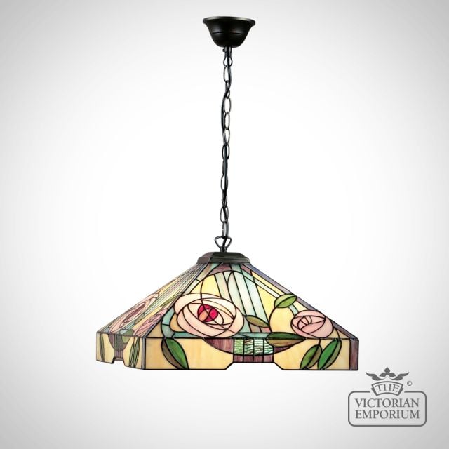 Willow Large 3 Light Tiffany Style Pendant Light