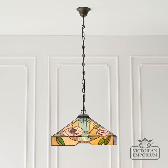 Willow Large 3 Light Tiffany Style Pendant Light  64384 2