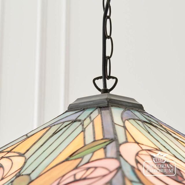 Willow Large 3 Light Tiffany Style Pendant Light  64384 6