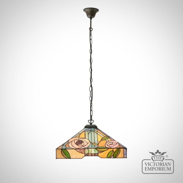 Willow Large 3 Light Tiffany Style Pendant Light  64384 8