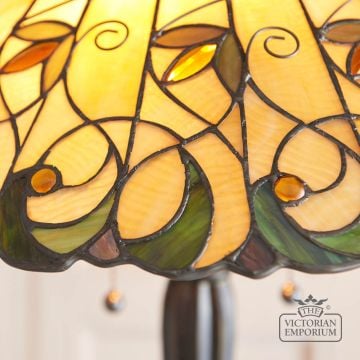 Jamelia Tiffany Style Floor Light With Amber Glass Beads  64192 4