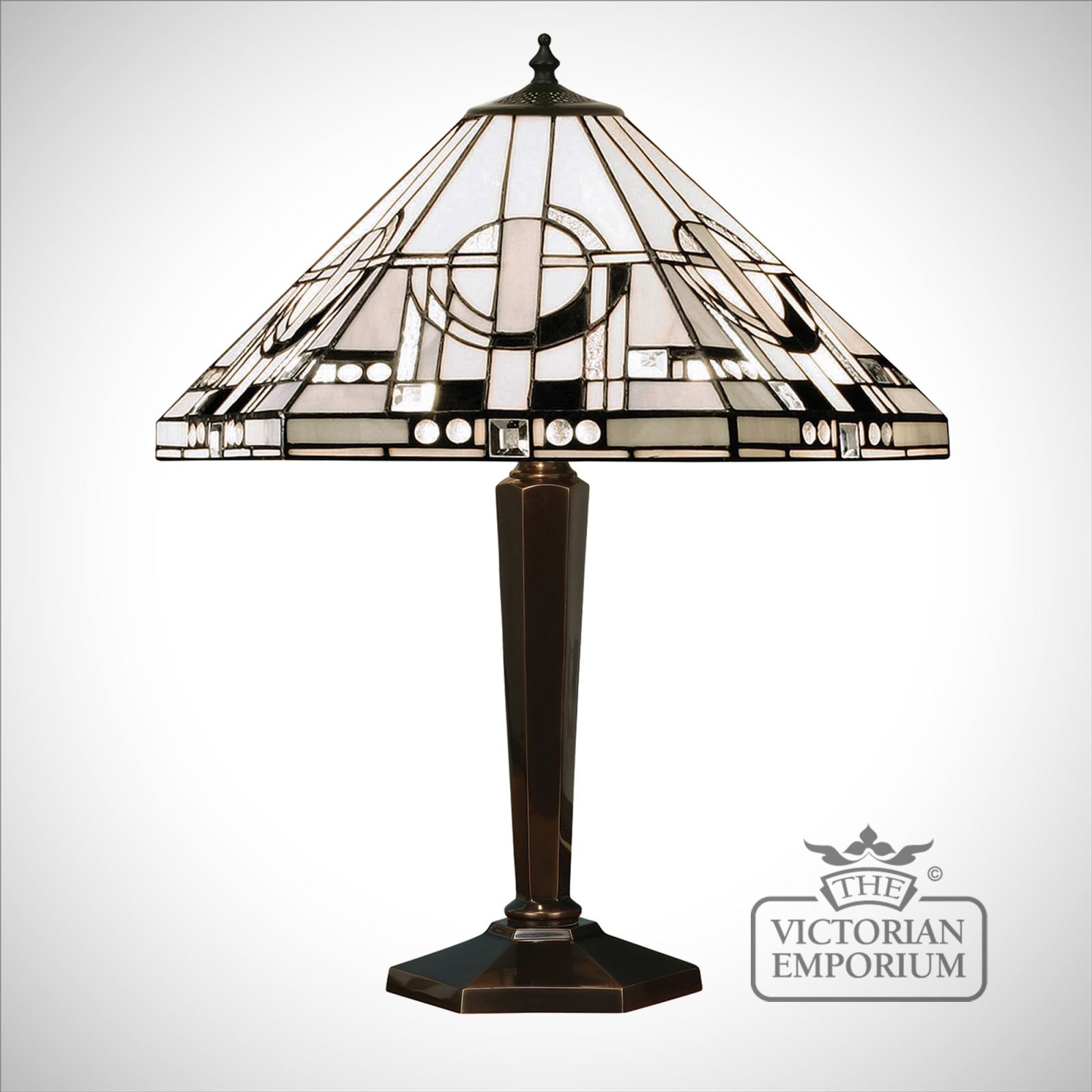 Metropolitan medium table lamp in bronze or aluminium