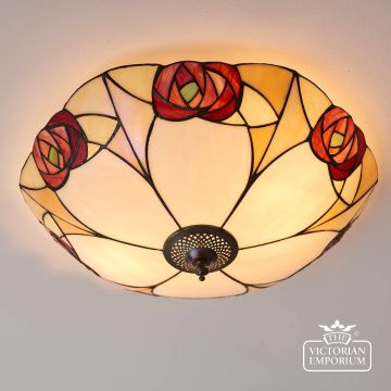 Ingram Large Tiffany Style 2 Light Flush  64182 1