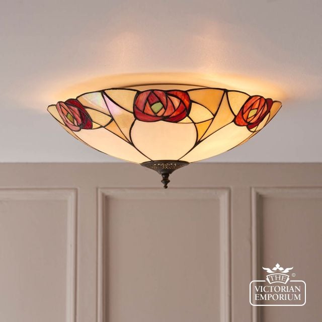 Ingram Large Tiffany Style 2 Light Flush  64182 3