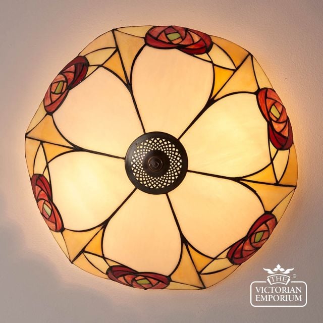 Ingram Large Tiffany Style 2 Light Flush  64182 4