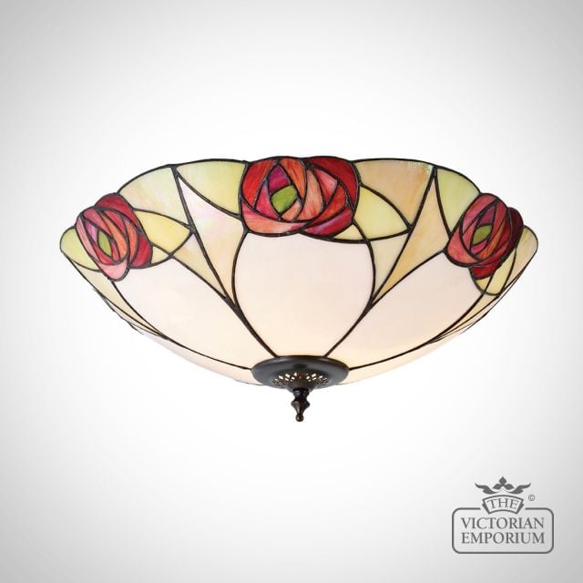 Ingram Large Tiffany Style 2 Light Flush