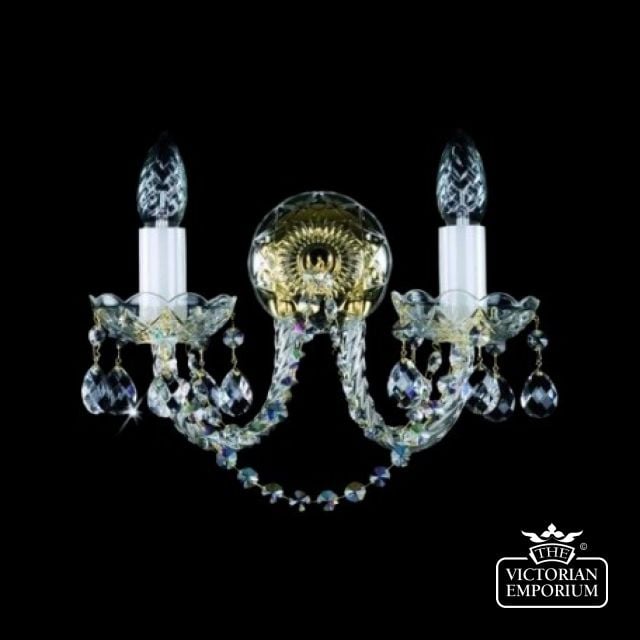 Two arm classic crystal wall sconce