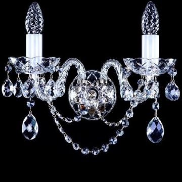 Two arm pretty crystal wall sconce