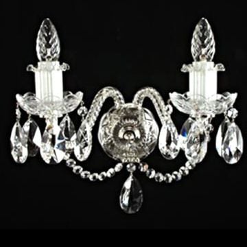 Stunning two arm crystal wall sconce