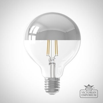 LED Filament Mirror Top Light bulb in gold or chrome dimmable E27 4W