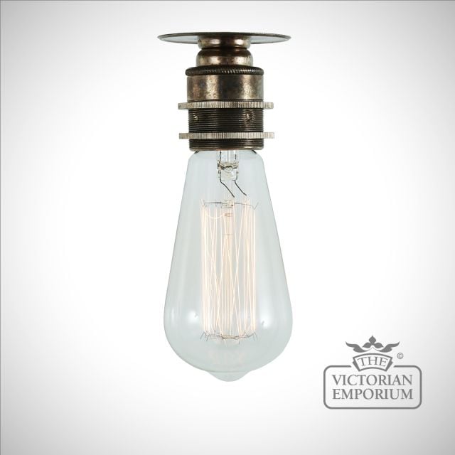 Bangui Flush Ceiling Light Antique Or Polished Brass Or Silver Mlcf08antslv