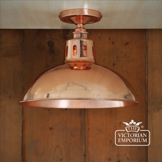 Berlin Flush Ceiling Light Antique Or Polished Brass Or Silver Mlcf38polcop 1