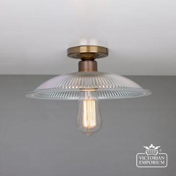Calix Holophane Glass Flush Ceiling Light In A Choice Of Finishes