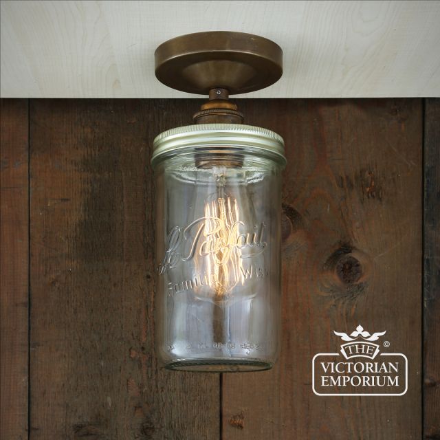 Jam Jar Flush Ceiling Light in a choice of finishes