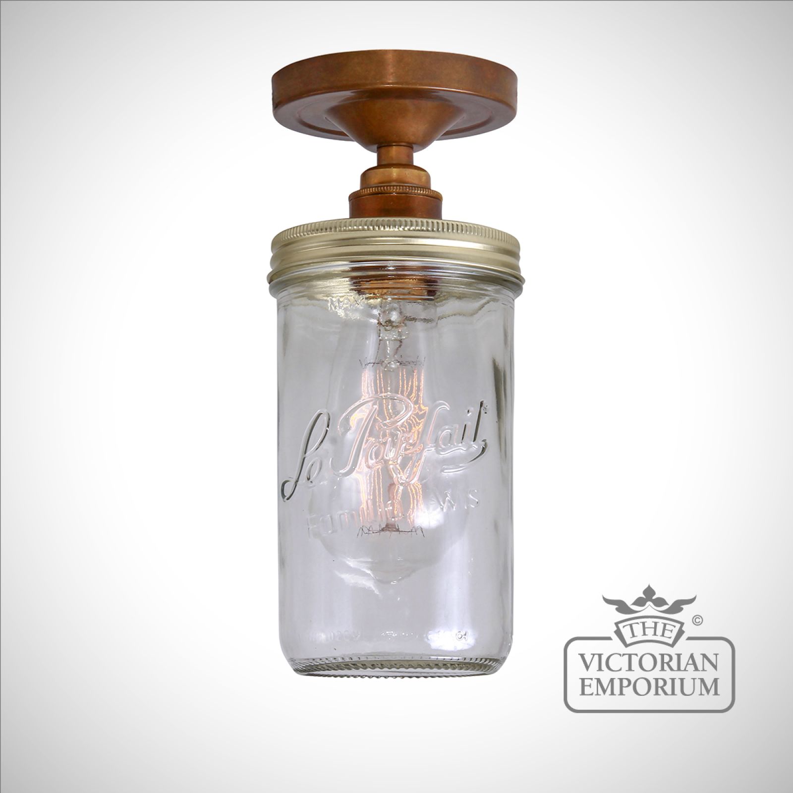 Jam Jar Flush Ceiling Light in a choice of finishes