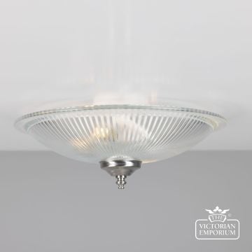 Nicosa Shallow Holophane Glass Flush Ceiling Light 30cm  Mlcf115satchr