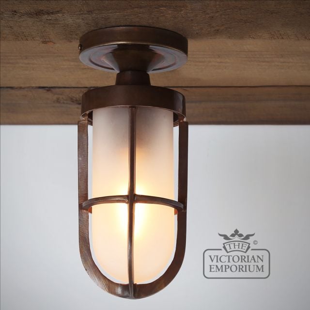 Oregon Flush Ceiling Light Antique Or Polished Brass Or Silver Mlcf105 Lifestyle