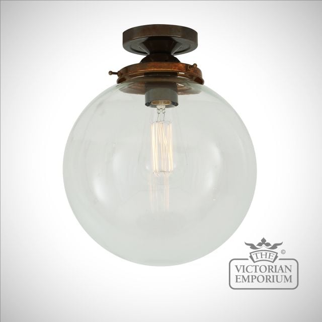 Riad 25cm Flush Ceiling Light Antique Or Polished Brass Or Silver Mlcf34antbrs 1