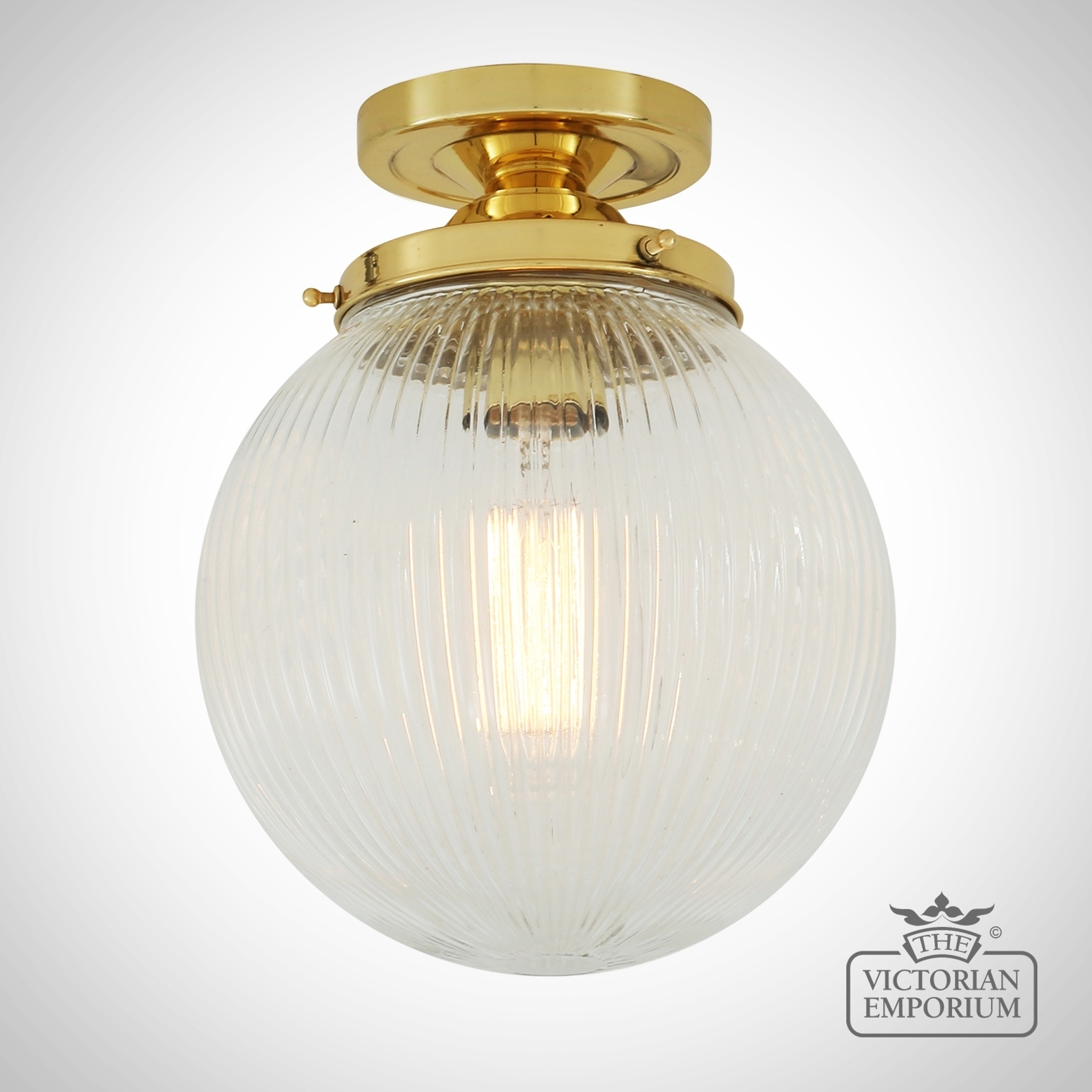 Stanley Fluted Globe Ceiling Light in a choice of finishes