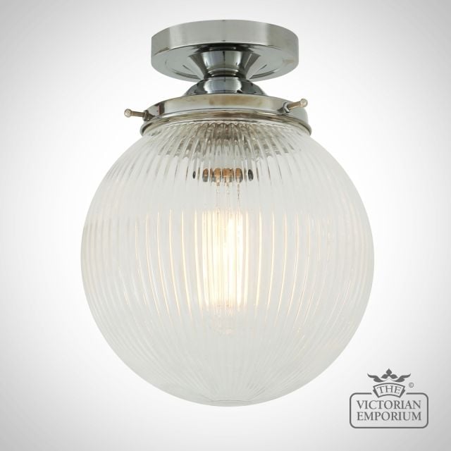Stanley Holophane Glass Globe Ceiling Light 20cm  Mlcf37polchr 1