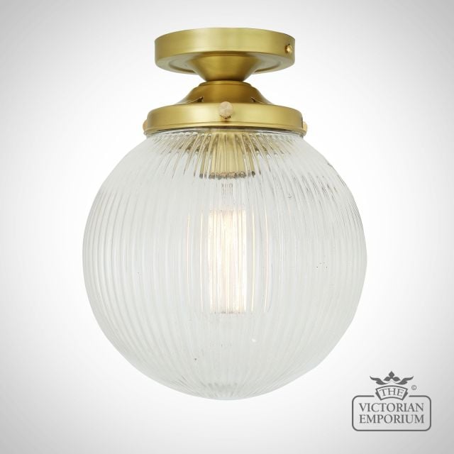 Stanley Holophane Glass Globe Ceiling Light 20cm  Mlcf37satbrs 2