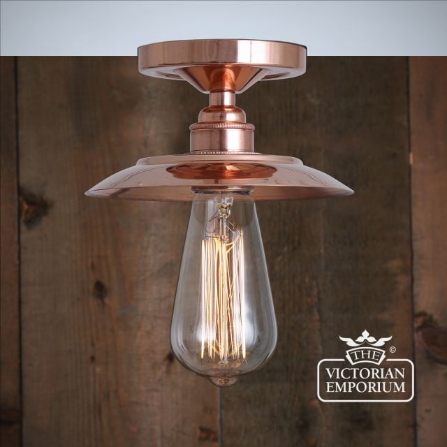 Suva Flush Ceiling Light Antique Or Polished Brass Or Silver Mlcf23polcop 1