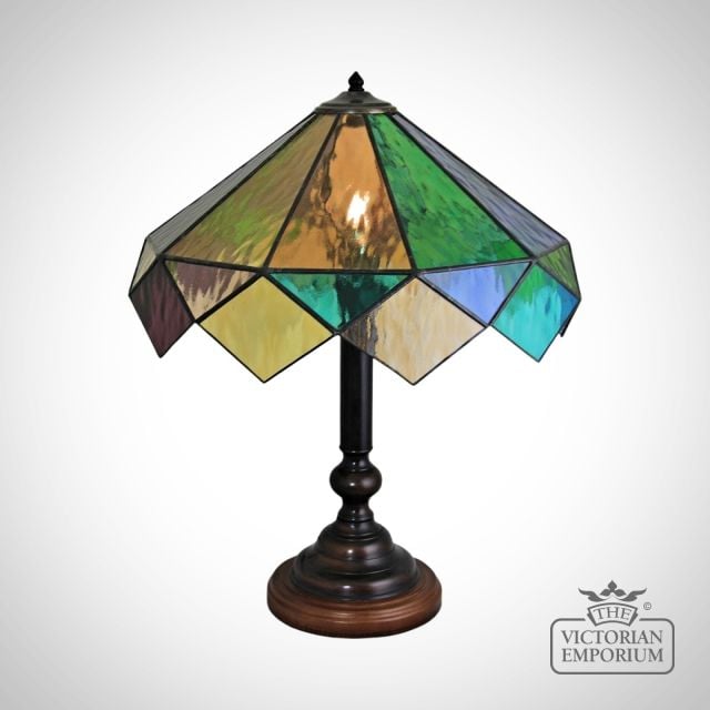 Harlequin Hand made Cathedral Table Lamp
