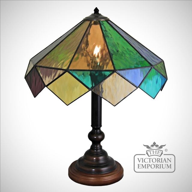 Harlequin Hand made Cathedral Table Lamp