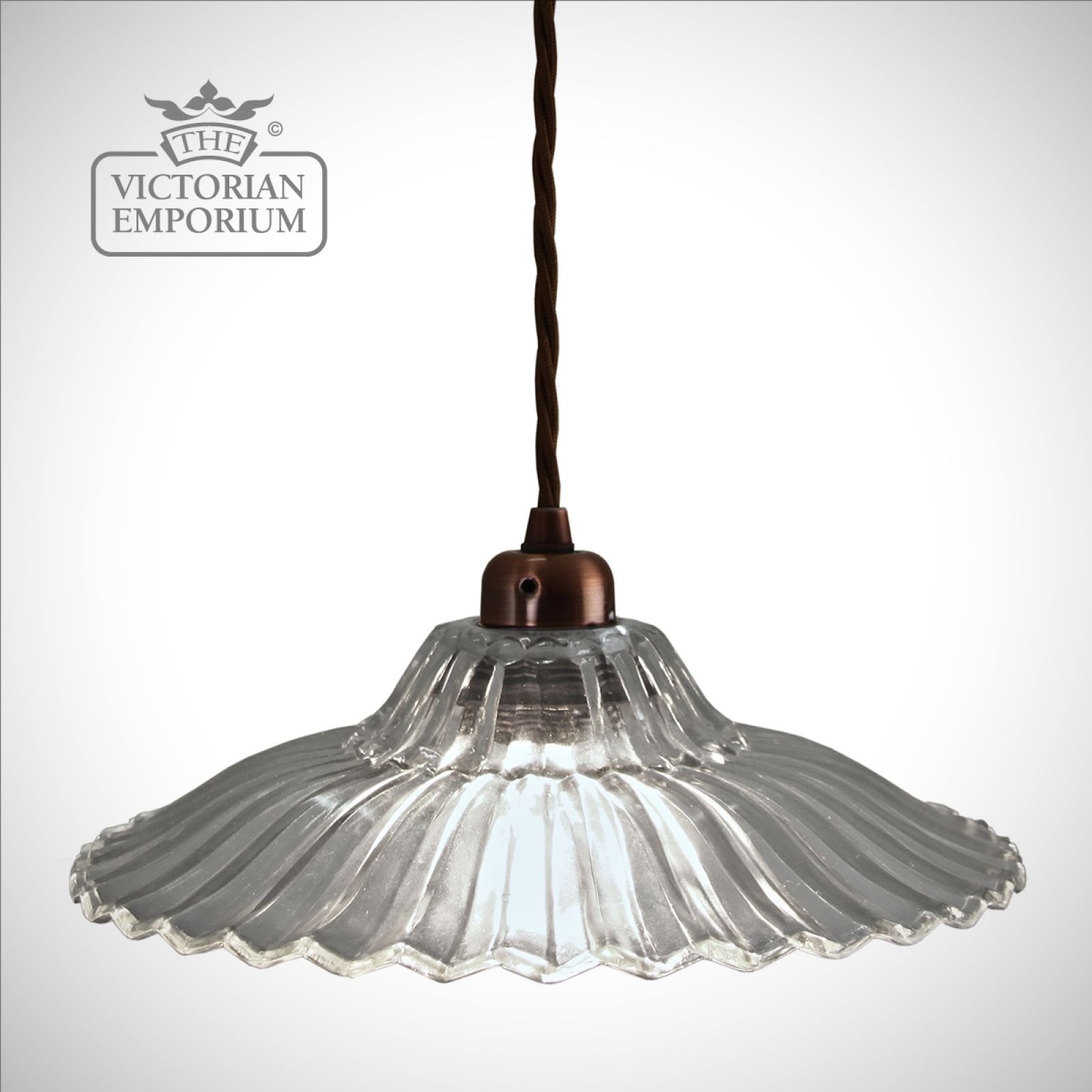 Pretty fluted and frilled ceiling pendant