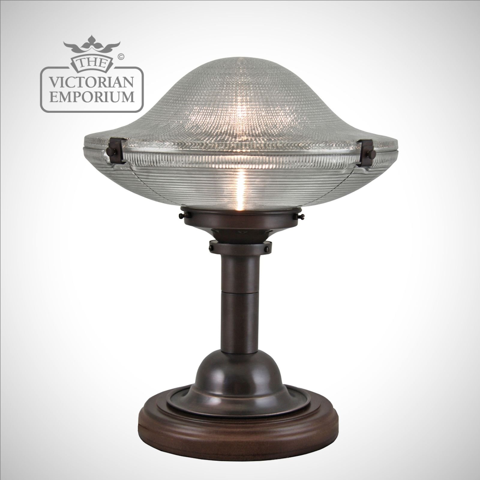 Reeded Table Lamp on mahogany stand