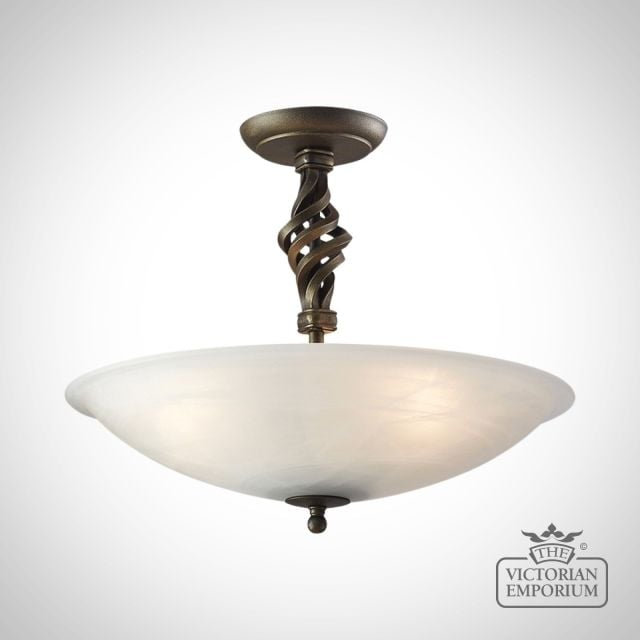 Iron Andglass Ceiling Lamp Victorian Pembroke Pbsfablkgld