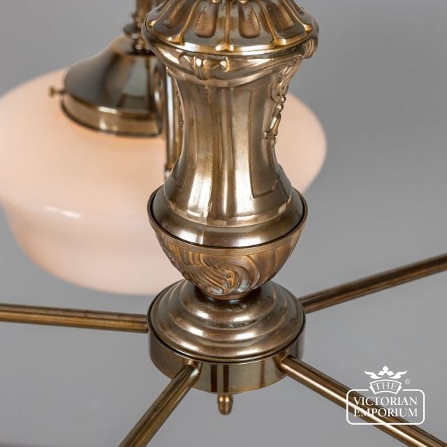 Clones 1920s Schoolhouse Chandelier Five Arm  Mlf200antbrs 7