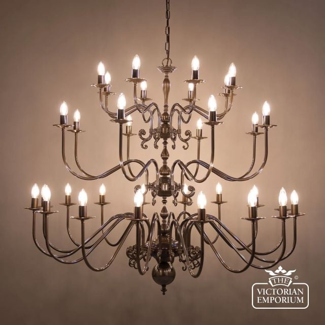 Flemish 32 Arm Chandelier Light Antique Or Polished Brass Or Silver  Mlf019antbrs 2
