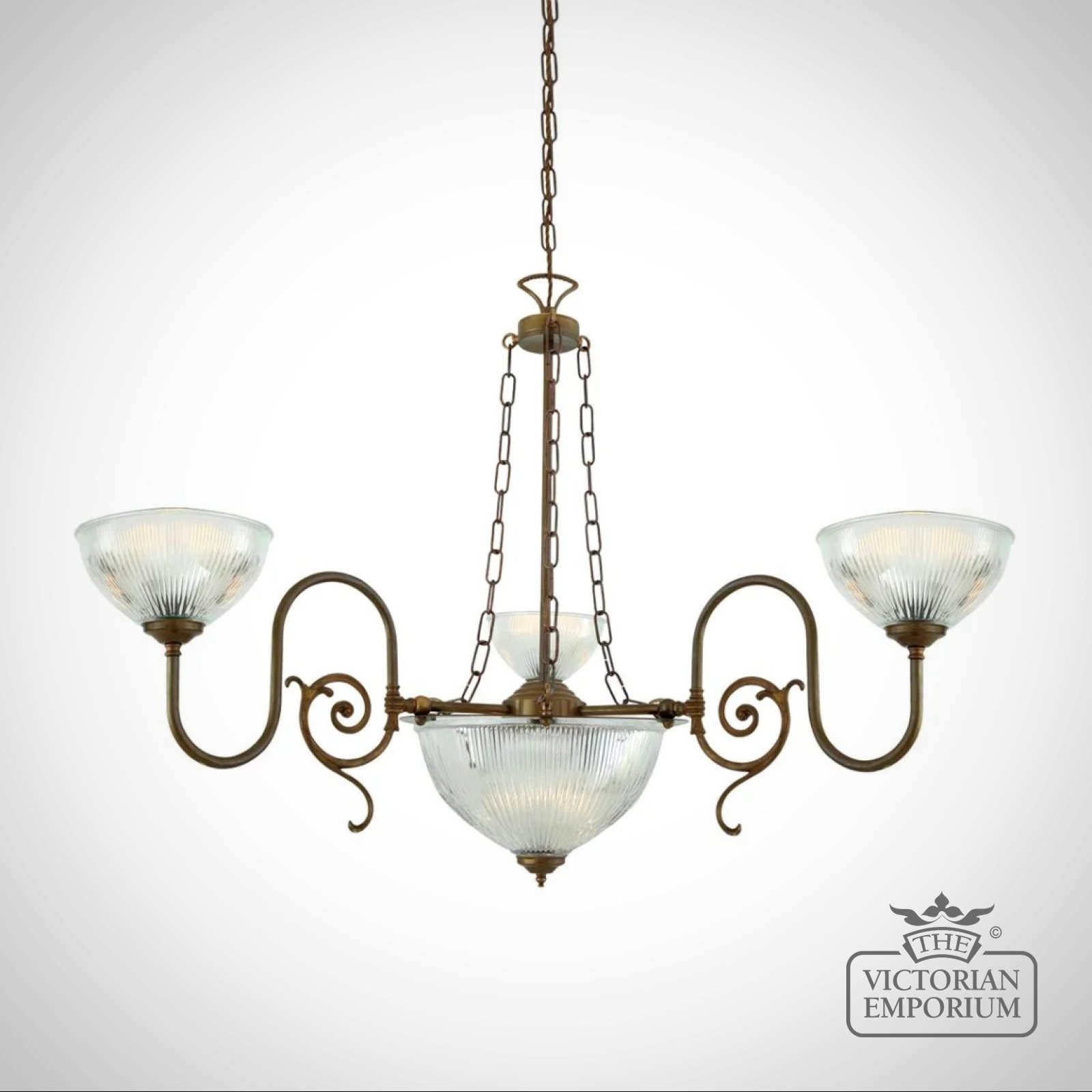 Padang 3 Arm Chandelier - S Profile Traditional Chandelier