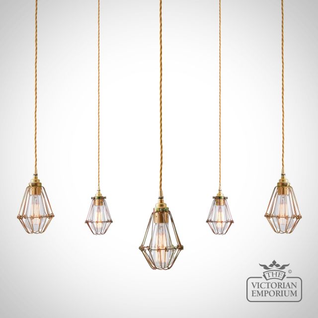Praia Cage Pendant Cluster Five Light  Mlf177gldznk