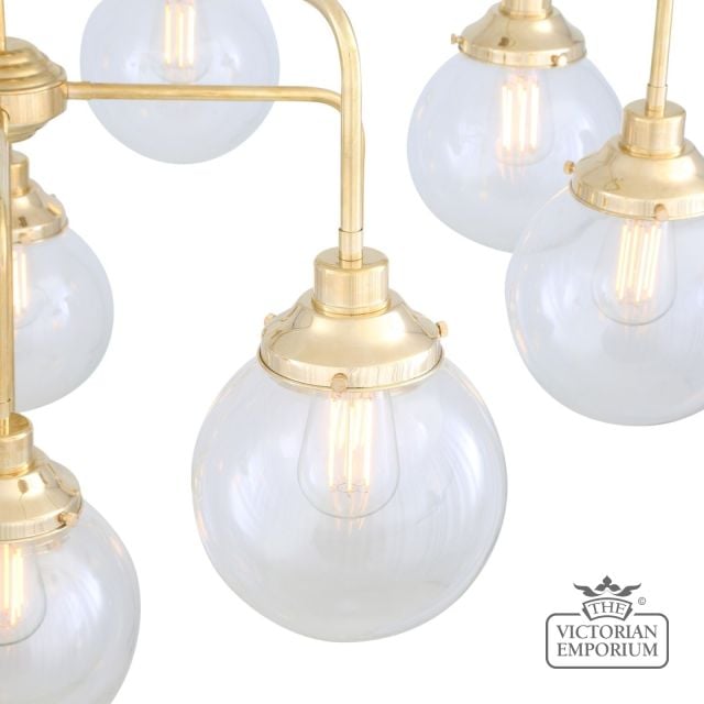 Rome Mid Century Three Tier Globe Chandelier 13 Light  Mlf191cl 6