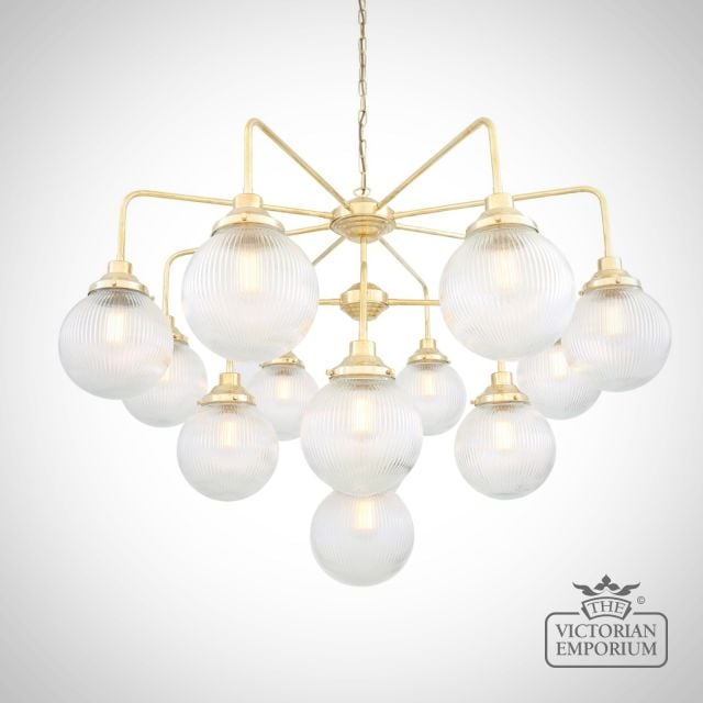 Rome Mid Century Three Tier Globe Chandelier 13 Light  Mlf191gl155 3