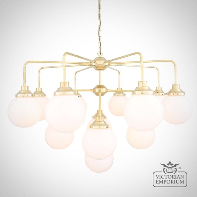 Rome Mid Century Three Tier Globe Chandelier 13 Light  Mlf191op 