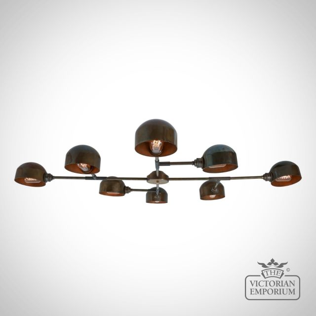 Santa Anita Industrial Flush Chandelier 8 Arm  Mlf211antbrs 1