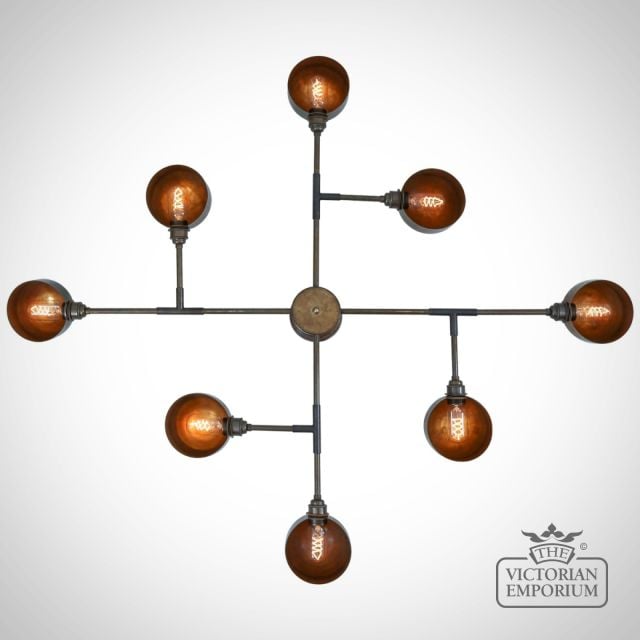 Santa Anita Industrial Flush Chandelier 8 Arm  Mlf211antbrs 3