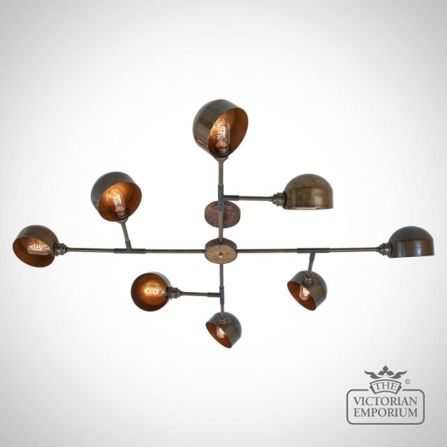 Santa Anita Industrial Flush Chandelier 8 Arm  Mlf211antbrs 5