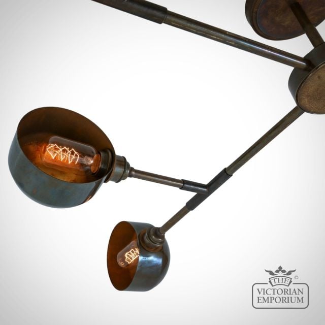 Santa Anita Industrial Flush Chandelier 8 Arm  Mlf211antbrs 6