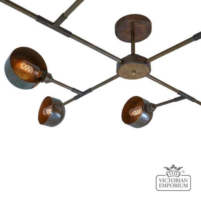 Santa Anita Industrial Flush Chandelier 8 Arm  Mlf211antbrs 7