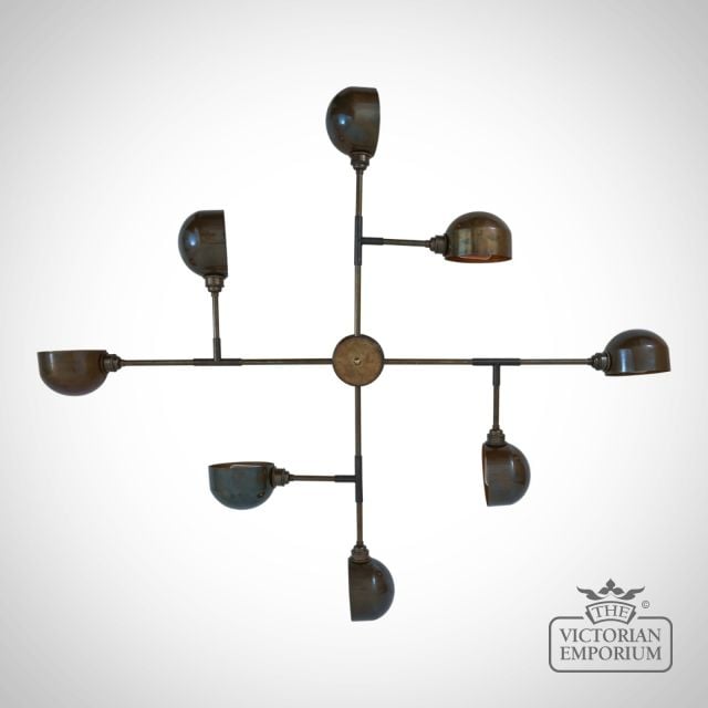 Santa Anita Industrial Flush Chandelier 8 Arm  Mlf211antbrs 8